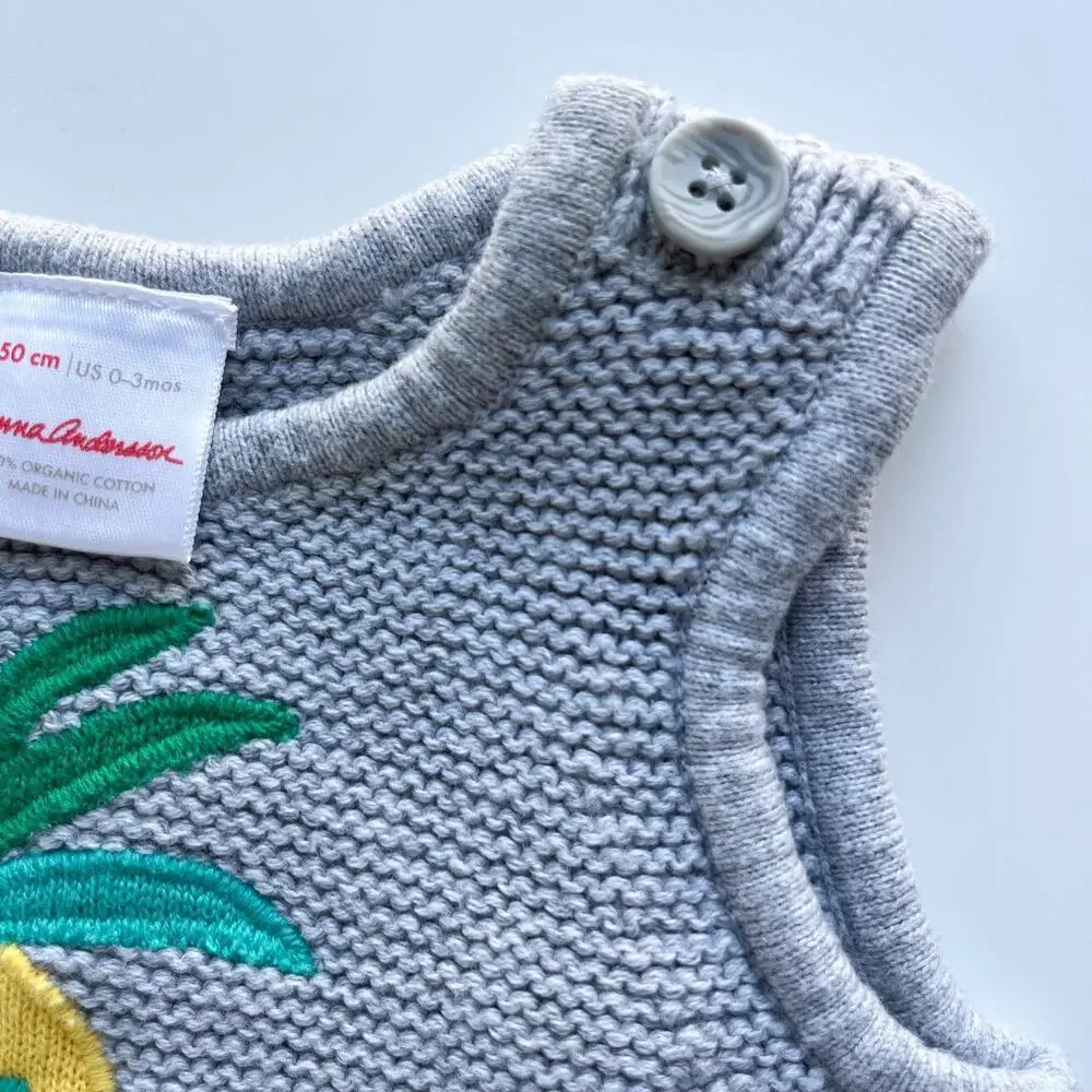 Hanna Andersson Baby Set Pineapple Soft Top & Shorts 0-3 Months 50cm‎ Organic